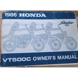 1986 Honda Shadow VT500C Owner's Manual Motorcycle Service Repair Guide Book